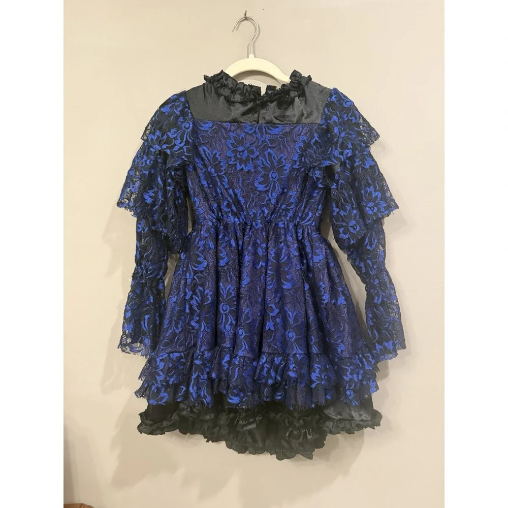 Chasing Fireflies Midnight Bandida Costume Child Sz 10 Zorro Dress Purple